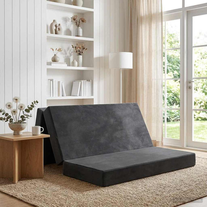 Canapea Pat Pliabilă 140 x 67 x 45 cm Gri închis WALTI