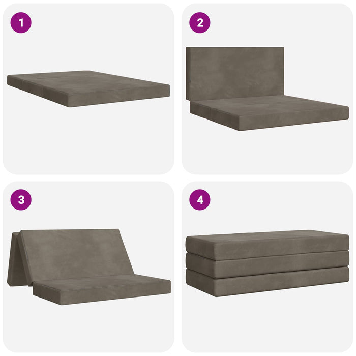 Canapea Pat Pliabilă 140 x 67 x 45 cm Gri deschis - WALTI WALTI