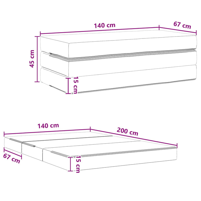 Canapea Pat Pliabilă 140 x 67 x 45 cm Gri închis WALTI