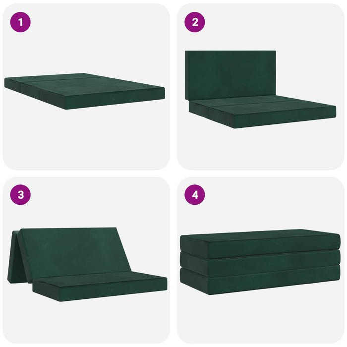 Canapea Pat Pliabilă 160 x 67 x 45 cm Verde închis - WALTI WALTI