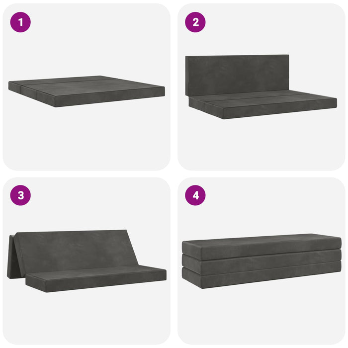 Canapea Pat Pliabilă 180 x 67 x 45 cm Gri închis - WALTI WALTI