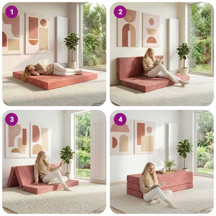 Canapea Pat Pliabilă 180 x 67 x 45 cm Roz - WALTI WALTI