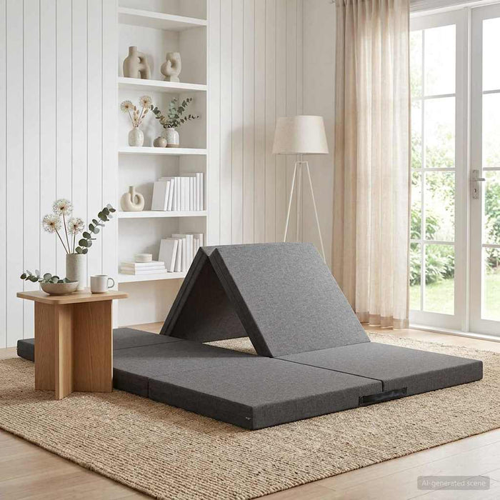 Canapea Pat Pliabilă 140 x 67 x 45 cm Gri deschis - WALTI WALTI