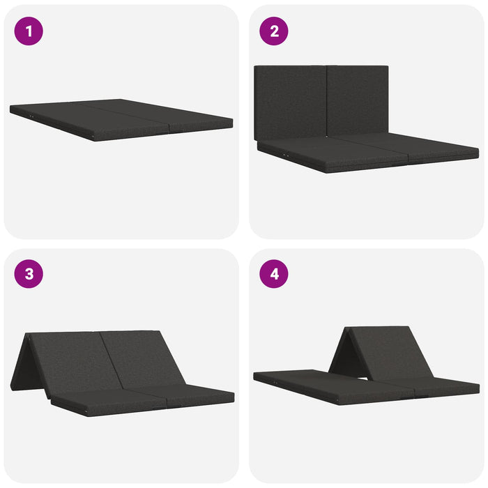 Canapea Pat Pliabilă 140 x 67 x 45 cm Gri închis - WALTI WALTI