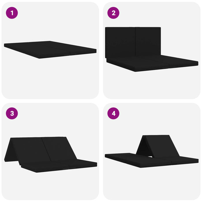 Canapea Pat Pliabilă 140 x 67 x 45 cm Negru - WALTI WALTI