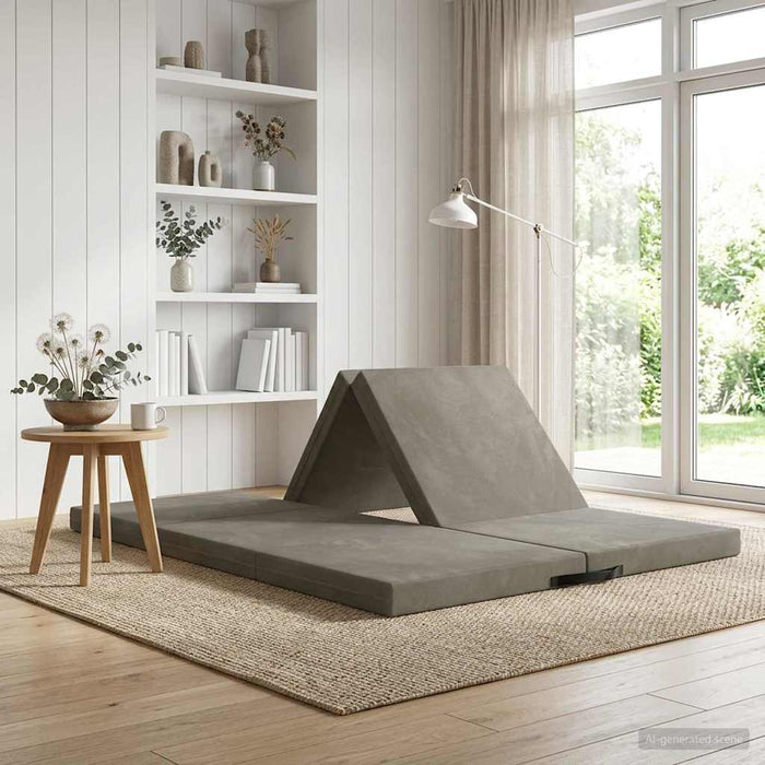 Canapea Pat Pliabilă 140 x 67 x 45 cm Gri deschis - WALTI WALTI