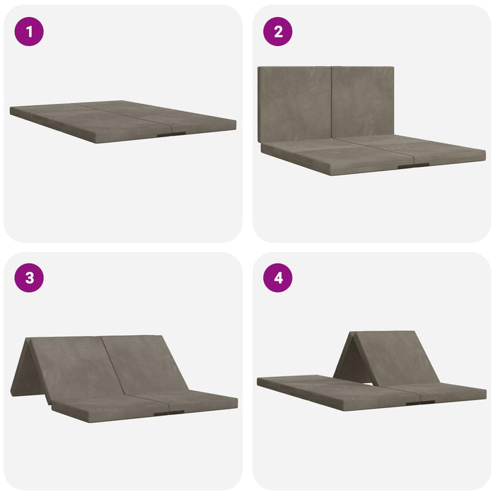 Canapea Pat Pliabilă 140 x 67 x 45 cm Gri deschis - WALTI WALTI