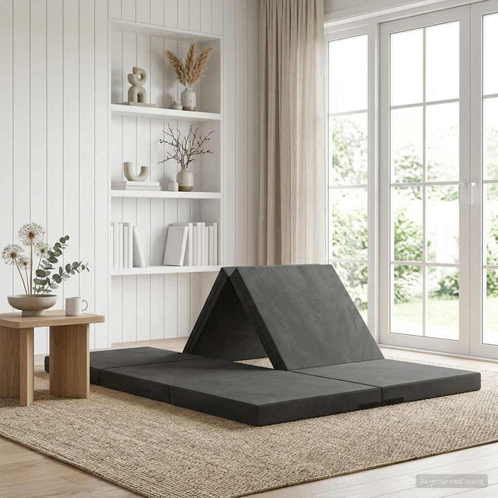 Canapea Pat Pliabilă 140 x 67 x 45 cm Gri închis - WALTI WALTI