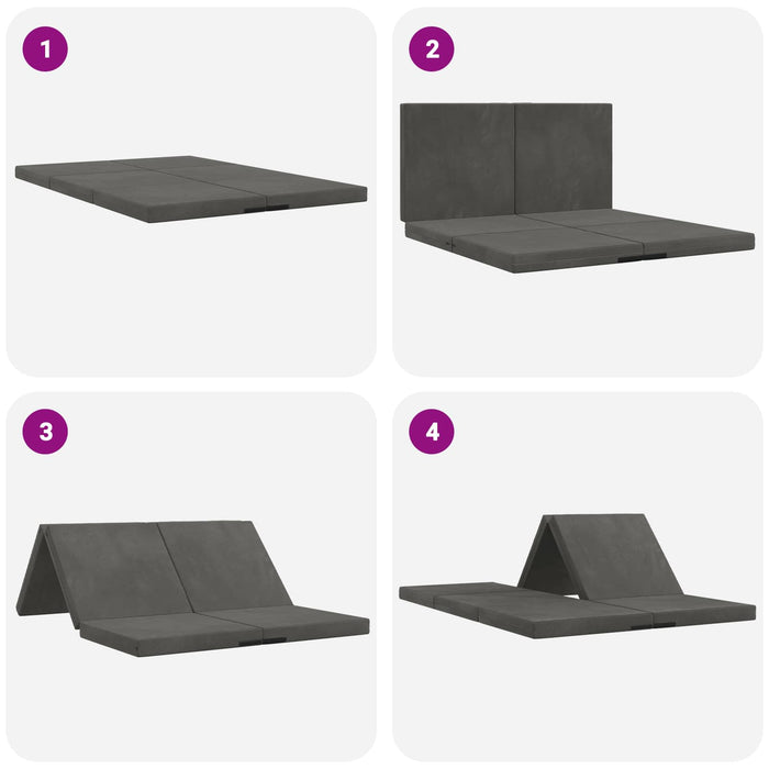 Canapea Pat Pliabilă 140 x 67 x 45 cm Gri închis - WALTI WALTI