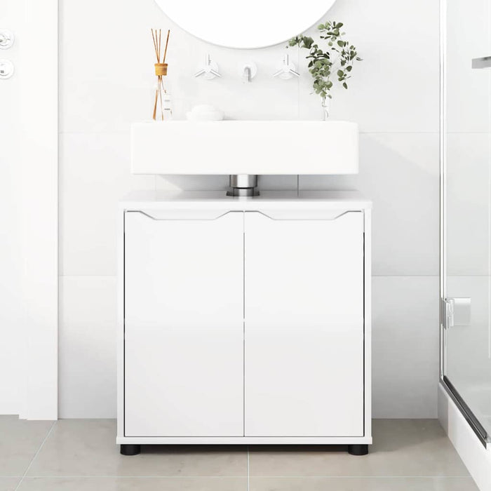 Cabinet pentru chiuvetă de baie Alb lucios 60 x 30 x 60 cm - WALTI WALTI