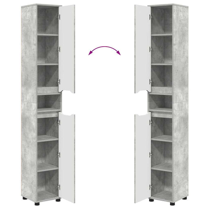 Dulap de Baie Gri din beton 30,5 x 30 x 195 cm Lemn compozit - WALTI WALTI