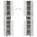 Dulap de Baie Gri din beton 30,5 x 30 x 195 cm Lemn compozit - WALTI WALTI