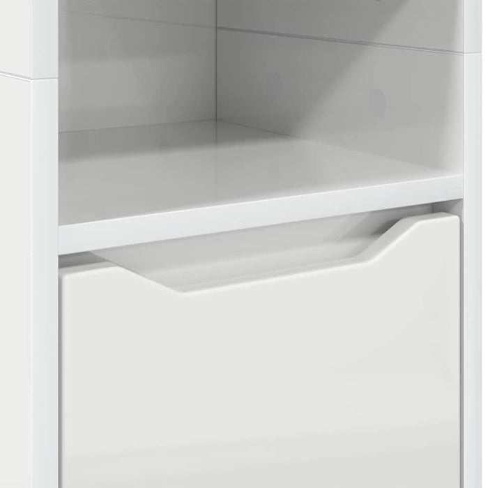Dulap de Baie Alb lucios 30,5 x 30 x 195 cm Lemn compozit - WALTI WALTI