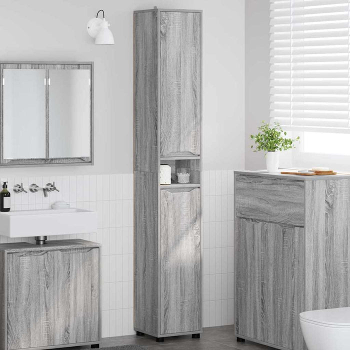 Dulap de Baie Gri Sonoma 30,5 x 30 x 195 cm Lemn compozit - WALTI WALTI