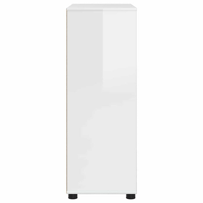Dulap de Baie Alb lucios 72,5 x 36,5 x 100 cm Lemn prelucrat WALTI