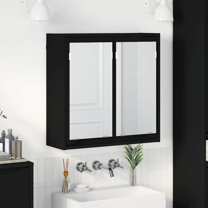 Dulap cu oglindă pentru baie cu raft Negru 60 x 20 x 60 cm - WALTI WALTI