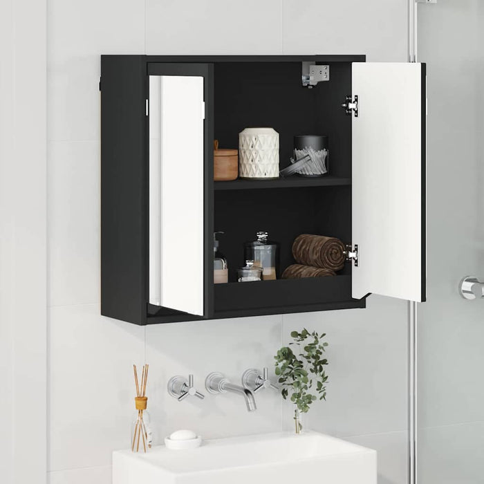 Dulap cu oglindă pentru baie cu raft Negru 60 x 20 x 60 cm - WALTI WALTI