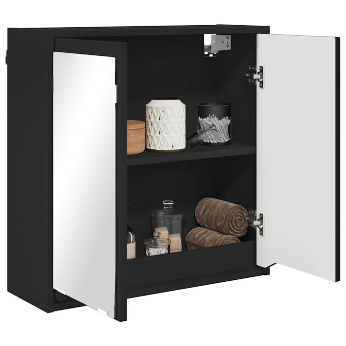 Dulap cu oglindă pentru baie cu raft Negru 60 x 20 x 60 cm - WALTI WALTI