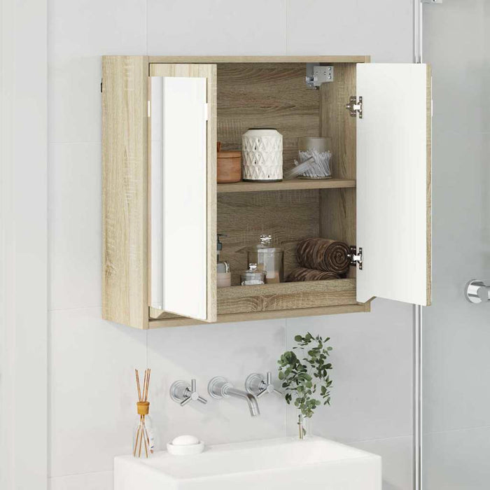 Dulap cu oglindă pentru baie Stejar Sonoma 60 x 20 x 60 cm WALTI