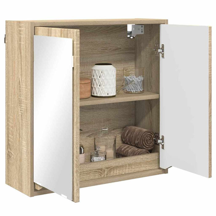 Dulap cu oglindă pentru baie Stejar Sonoma 60 x 20 x 60 cm WALTI