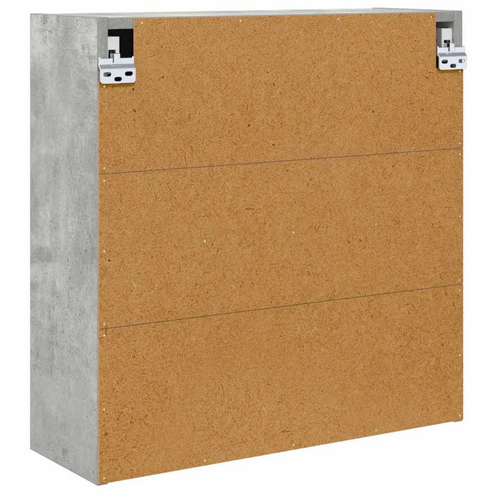Dulap cu oglindă pentru baie Gri din beton 60 x 20 x 60 cm - WALTI WALTI
