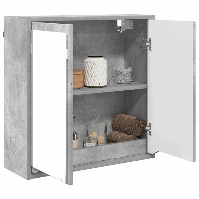 Dulap cu oglindă pentru baie Gri din beton 60 x 20 x 60 cm - WALTI WALTI