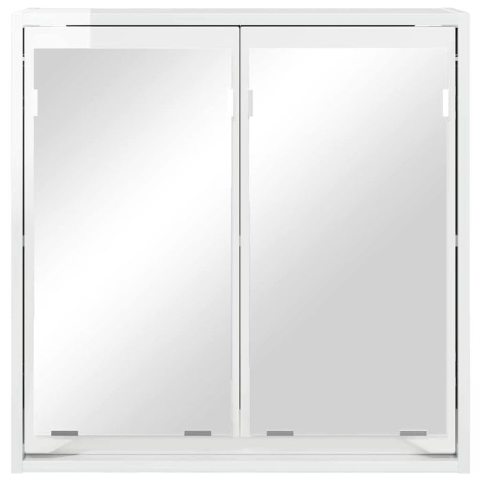 Dulap cu oglindă pentru baie cu raft Alb lucios 60 x 20 x 60 cm - WALTI WALTI