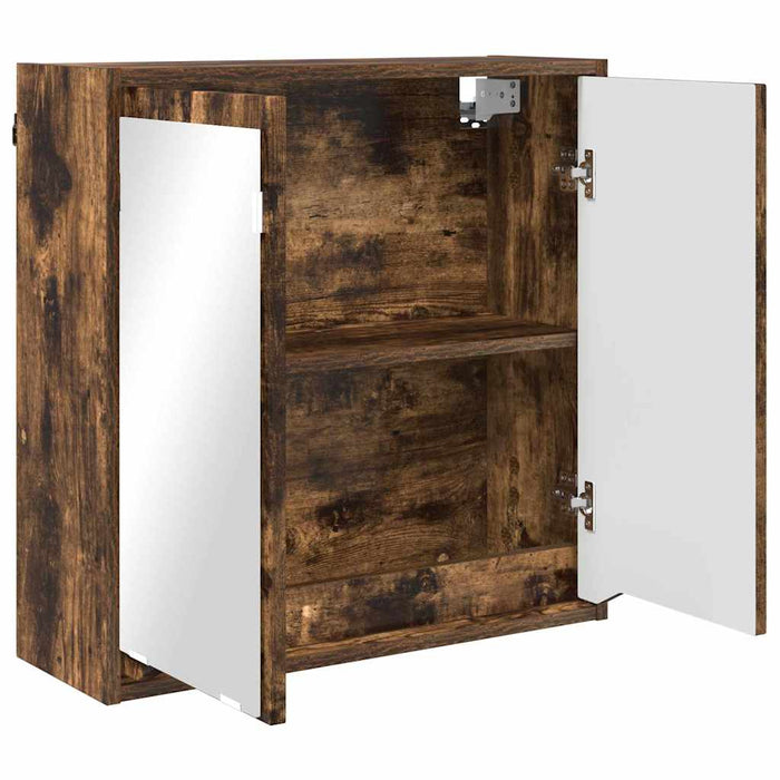 Dulap cu oglindă pentru baie Stejar fumuriu 60 x 20 x 60 cm WALTI