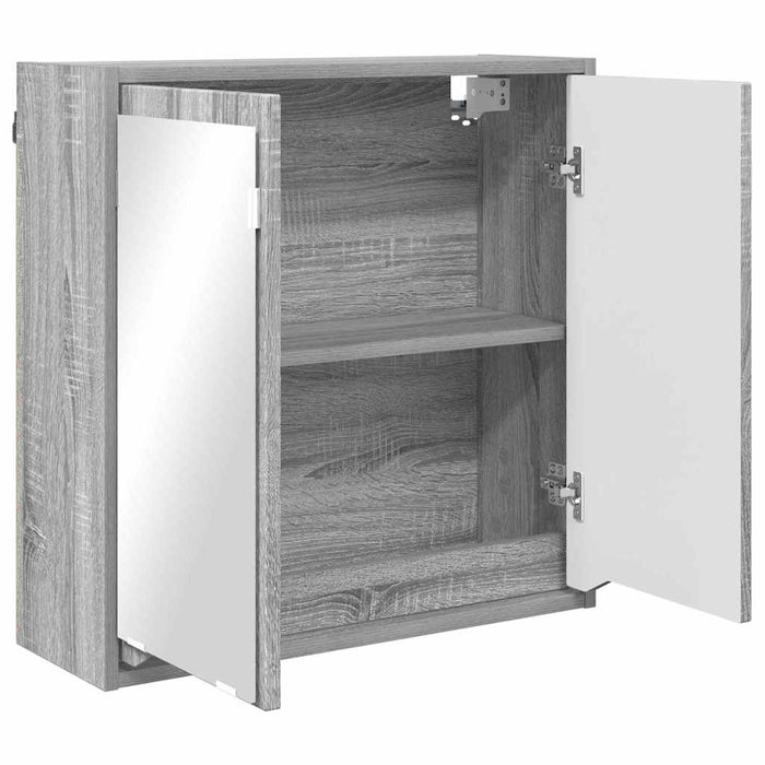 Dulap cu oglindă pentru baie cu raft Gri Sonoma 60 x 20 x 60 cm - WALTI WALTI
