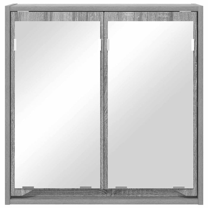 Dulap cu oglindă pentru baie cu raft Gri Sonoma 60 x 20 x 60 cm - WALTI WALTI