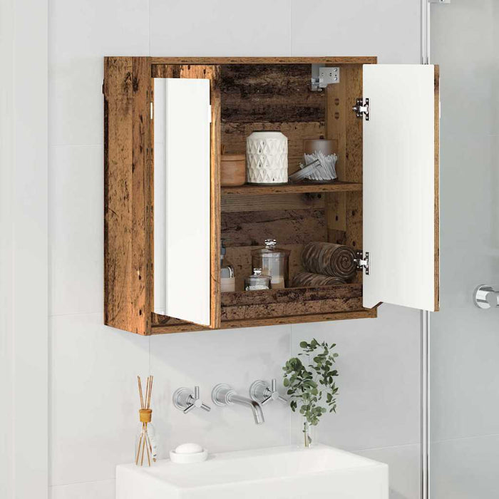 Dulap cu oglindă pentru baie cu raft Lemn Vechi 60 x 20 x 60 cm WALTI