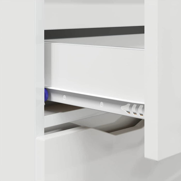 Bufet cu sertar Alb lucios 100 x 30 x 65,6 Lemn compozit - WALTI WALTI