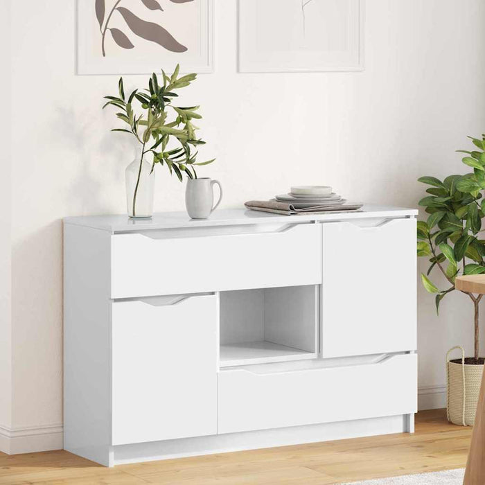 Bufet cu sertar Alb lucios 100 x 30 x 65,6 Lemn compozit - WALTI WALTI