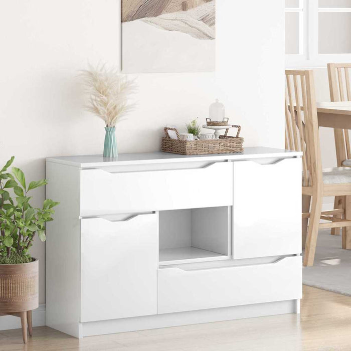 Bufet cu sertar Alb lucios 100 x 30 x 65,6 Lemn compozit - WALTI WALTI