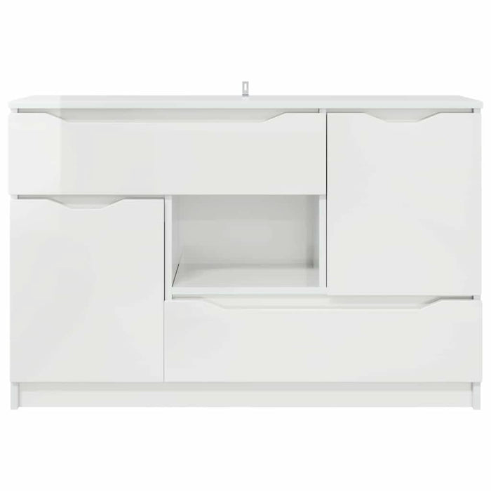 Bufet cu sertar Alb lucios 100 x 30 x 65,6 Lemn compozit - WALTI WALTI