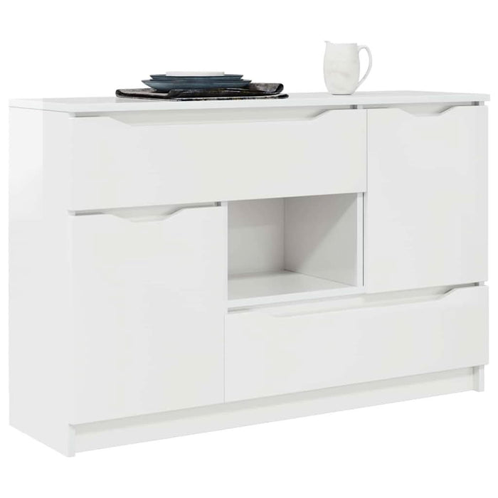 Bufet cu sertar Alb lucios 100 x 30 x 65,6 Lemn compozit - WALTI WALTI