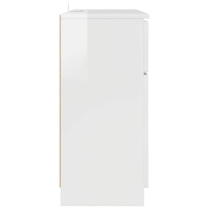 Bufet cu sertar Alb lucios 100 x 30 x 65,6 Lemn compozit - WALTI WALTI