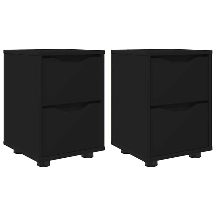 Mese de noptieră 2 pcs Negru 30,5 x 30 x 43 cm Lemn compozit - WALTI WALTI