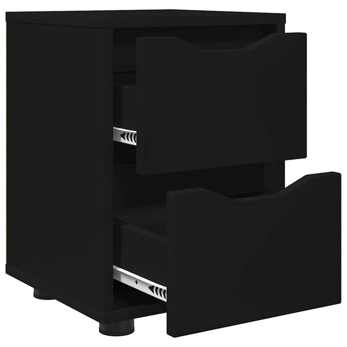 Mese de noptieră 2 pcs Negru 30,5 x 30 x 43 cm Lemn compozit - WALTI WALTI