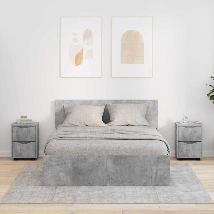 Mese de noptieră 2 pcs Gri din beton 30,5 x 30 x 43 cm - WALTI WALTI