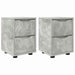 Mese de noptieră 2 pcs Gri din beton 30,5 x 30 x 43 cm - WALTI WALTI