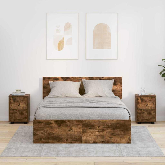 Mese de noptieră 2 pcs Stejar fumuriu 30,5 x 30 x 43 cm - WALTI WALTI