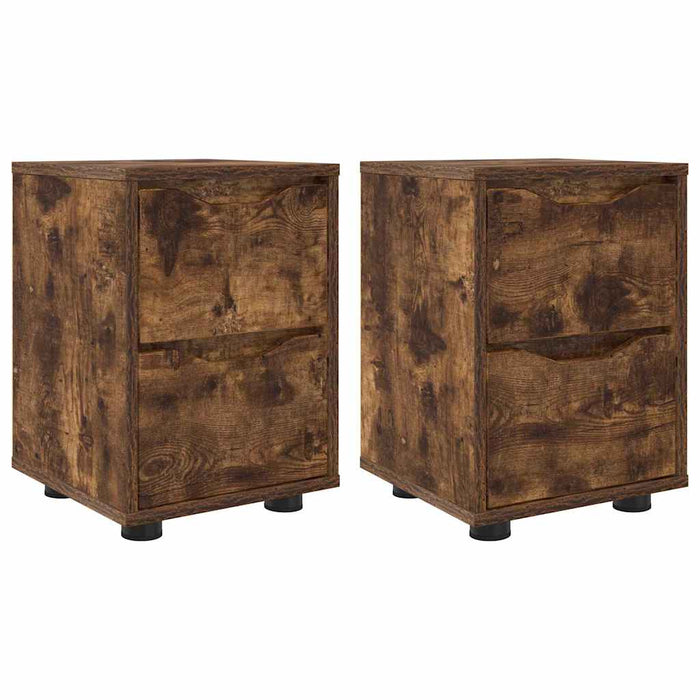 Mese de noptieră 2 pcs Stejar fumuriu 30,5 x 30 x 43 cm - WALTI WALTI