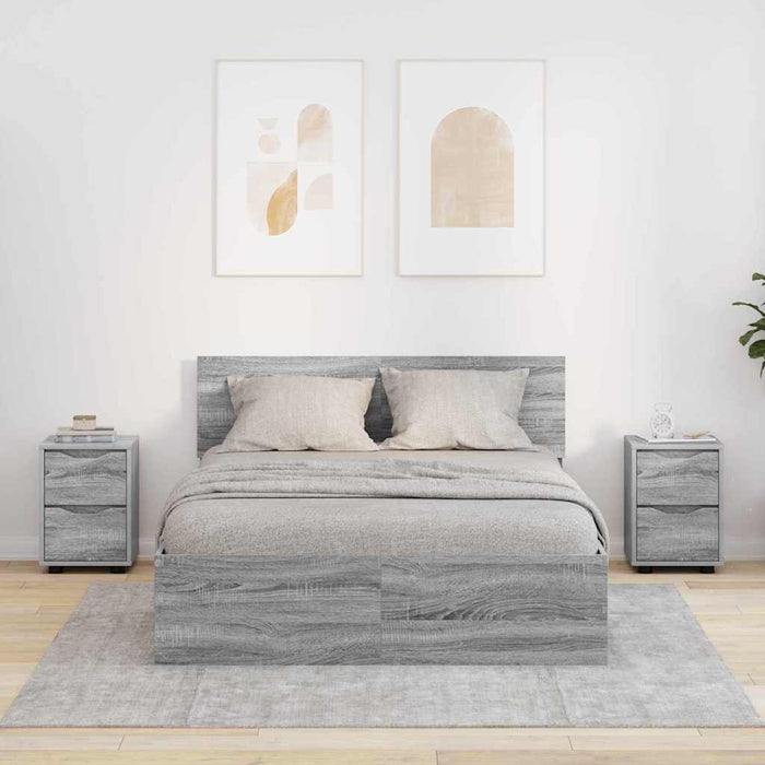 Mese de noptieră cu sertar 2 pcs Gri Sonoma 30,5 x 30 x 43 cm - WALTI WALTI