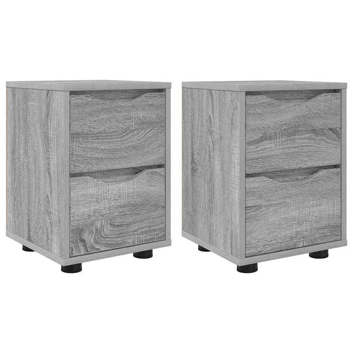 Mese de noptieră cu sertar 2 pcs Gri Sonoma 30,5 x 30 x 43 cm - WALTI WALTI