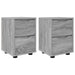 Mese de noptieră cu sertar 2 pcs Gri Sonoma 30,5 x 30 x 43 cm - WALTI WALTI