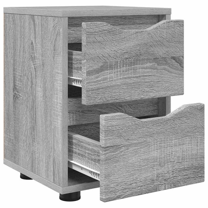Mese de noptieră cu sertar 2 pcs Gri Sonoma 30,5 x 30 x 43 cm - WALTI WALTI