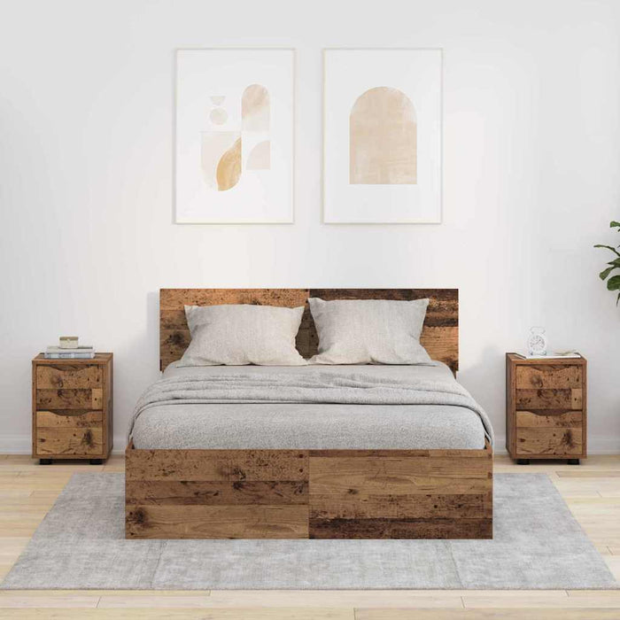 Mese de noptieră cu sertar 2 pcs Lemn Vechi 30,5 x 30 x 43 cm - WALTI WALTI