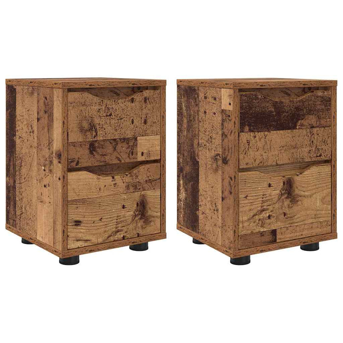Mese de noptieră cu sertar 2 pcs Lemn Vechi 30,5 x 30 x 43 cm - WALTI WALTI