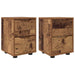 Mese de noptieră cu sertar 2 pcs Lemn Vechi 30,5 x 30 x 43 cm - WALTI WALTI